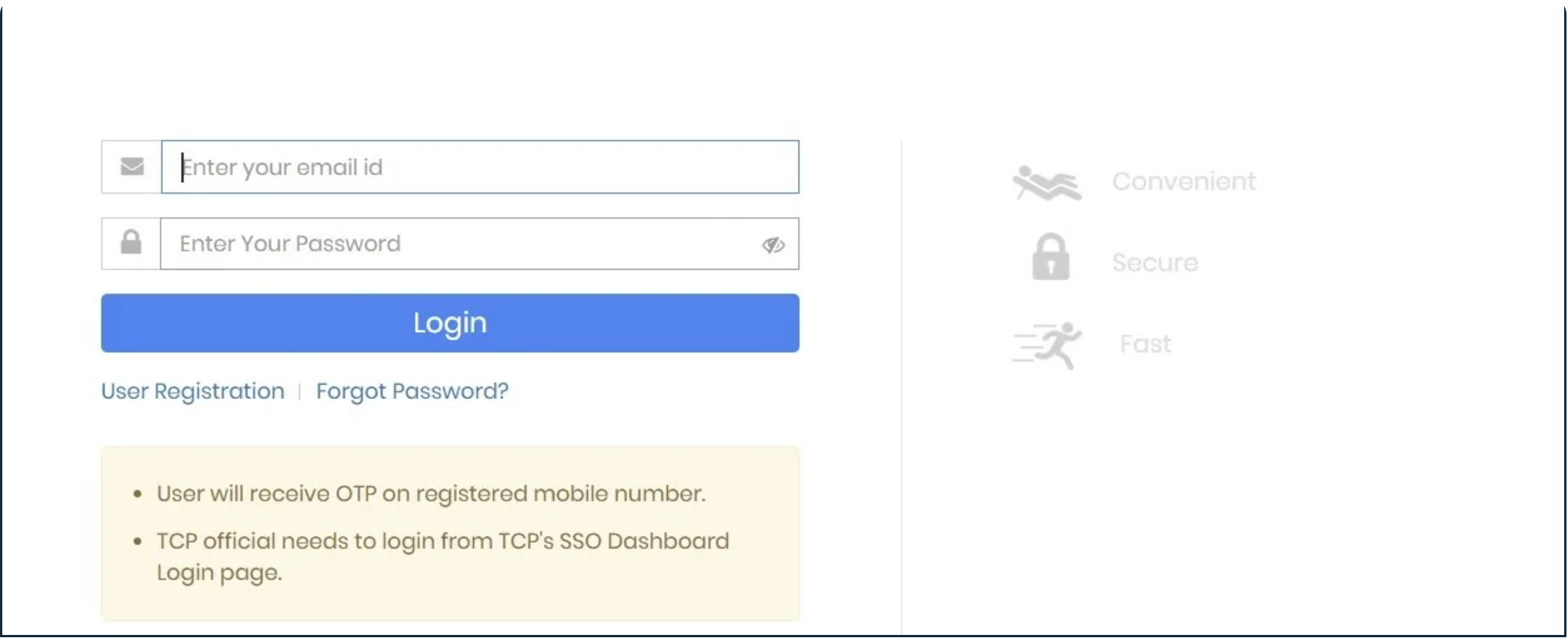 Application Process – Login Details